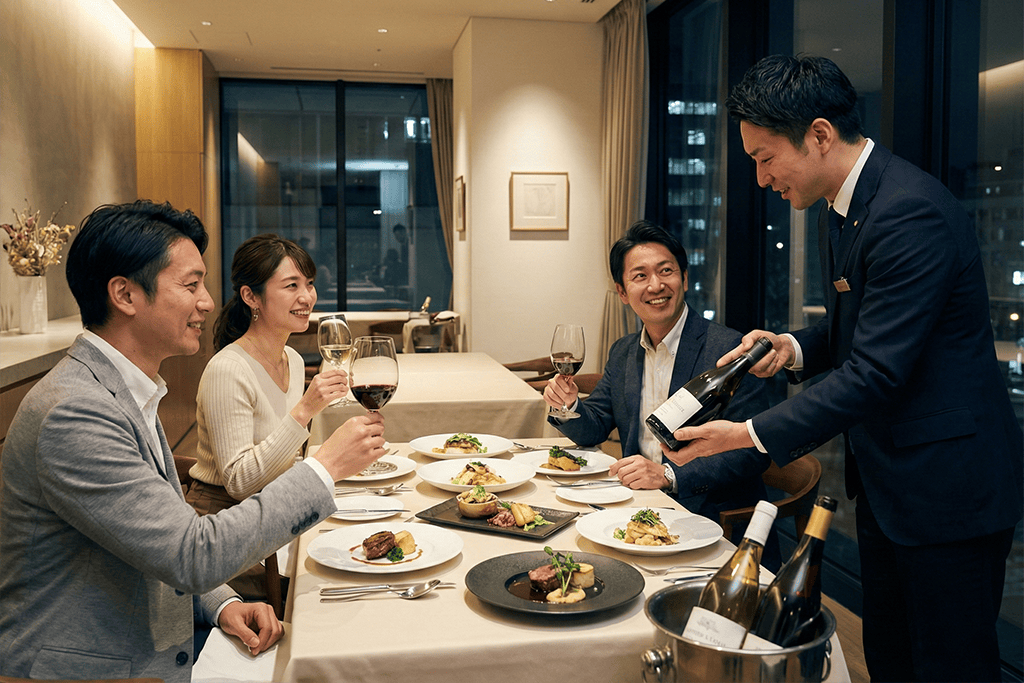 【会食ディナーで外さない】フレンチレストランで楽しむ“グラス／ボトル”の選び方と、ペアリング相談のコツ